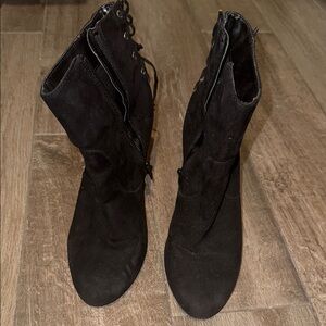 Forever 21 Black Lace Up Boots